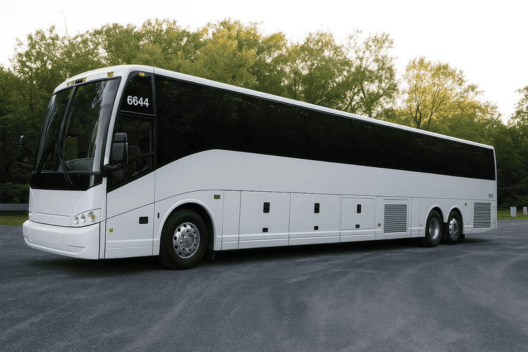 exterior of Charter Bus Rental Bismarck coach bus