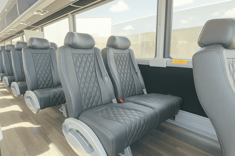 interior of Charter Bus Rental Bismarck charter bus